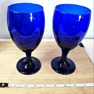 Set of 2 Vintage Colbolt Blue Drink Ware